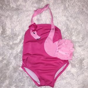 Gymboree Pink Flamingo One Piece Swimsuit 6-12 Mon